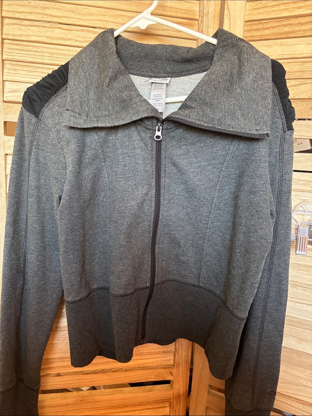 Champion Gray Zip-Front Bomber Jacket Large